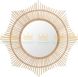 Ratán redondo moderno para espejo de pared Halo, decoración costera para baño, dormitorio y hogar, espejo decorativo para sala de estar - Product Image 1