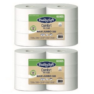 Carta igienica industriale Maxi Jumbo a doppio strato 320m 15,50g/m² in rotoli per uso commerciale - Product Image 6