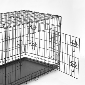 Toptan özelleştirilmiş büyük Pet kafesleri kenkentaşınabilir demir tel katlanır köpek kafes kapalı ve açık kullanım için araba sandık ve köpek evi - Product Image 4