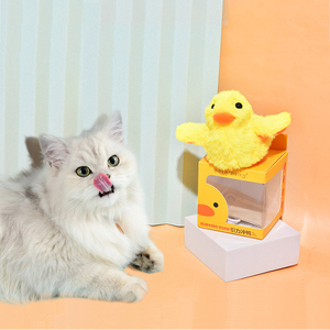 Juguete eléctrico de hierba gatera de peluche para gato, juguete interactivo de diseño de pato para gato, mascota personalizada, novedad de 2023 - Product Image 2
