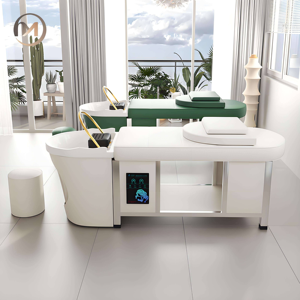 Lit de shampooing électrique peu encombrant | Massage thaïlandais à double usage et lavage des cheveux | Meubles de <span class=keywords><strong>spa</strong></span> de salon <span class=keywords><strong>avec</strong></span> fonctionnalités réglables - Product Image 3