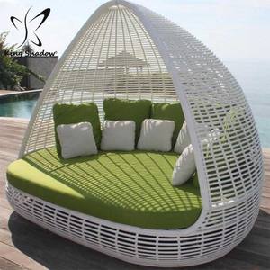 Meubles en osier d'extérieur avec coussins, lit de repos, chaise longue en teck pour <span class=keywords><strong>solarium</strong></span> - Product Image 5