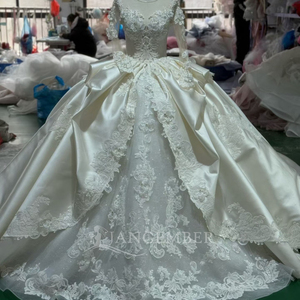 Xs247 ชุดแต่งงานแขนยาวพร้อมกระดุมประดับและไข่มุก ปรับแต่งได้ตามต้องการ เวสติโด โนเวียส แจนเซมเบอร์ - Product Image 6