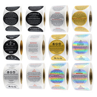 Livraison rapide 1.5 pouces autocollants d'avertissement de bougie ronde étiquettes d'avertissement de sécurité étanches pour conteneur de pot votives de cire de soja