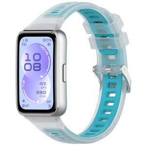 Bracelet de montre pour <span class=keywords><strong>Huawei</strong></span> <span class=keywords><strong>Band</strong></span> 11 Pro, bracelet de remplacement en silicone, bracelet souple réglable en TPU transparent - Product Image 6