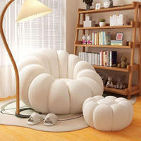 Fauteuil Canapé Citrouille Nordique de Luxe, Fauteuil Simple en Forme de Citrouille Très Économique, Pouf Moderne Capitonnée