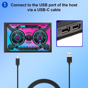 Moniteur LCD <span class=keywords><strong>portable</strong></span> Vsdisplay 7 pouces 800x1280, écran d'affichage pour édition de thème, pour boîtier PC, surveillance des données CPU/GPU, écran <span class=keywords><strong>secondaire</strong></span> - Product Image 4