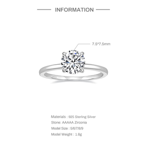 CANNER 1.5 Carat S925 <b>Sterling</b> <b>Silver</b> <b>Engagement</b> <b>Ring</b> CZ Wedding Promise <b>Rings</b> for Women - Product Image 2