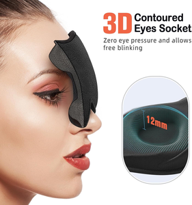 Masque de sommeil pour dormeurs latéraux, bloquant la lumière, avec coque 3D profilée, doux et respirant, avec sangle élastique réglable - Product Image 2