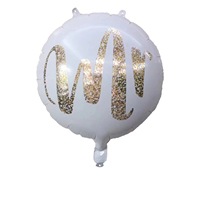 Ballon rond en aluminium de 18 pouces, Mr et Mme, décoration de mariage, amour, Saint-Valentin