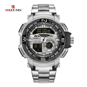 SKMEI Men's Dual Movement LED Luminous <b>Waterproof</b> Gold Quartz Wristwatch with Irregular Design Fashionable <b>Watch</b> - Product Image 3