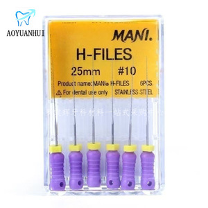 Mani H-Files 25mm, instruments dentaires manuels en acier inoxydable pour traitement endodontique - Product Image 4