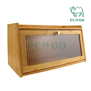 Boîte à pain grande capacité cuisine boîte de rangement des aliments avec boîte à pain en bambou acrylique - Product Image 2