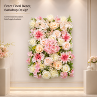 Panel Bunga Buatan 40x60cm Motif Campuran Daun Mawar Hijau, Dekorasi Latar Belakang Acara Pernikahan/Mall, Dinding Bunga Buatan