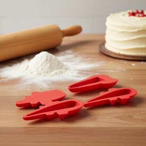 Juego de moldes de silicona rojos para decoración de pasteles y herramientas para hornear, 4 piezas - Product Image 3