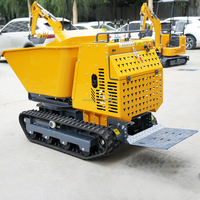 360-Grad-Drehbarer Benzinbetriebener Mini-Raupendumper mit Hydraulikschaufel 594dm Schaufelkapazität 20° Steigfähigkeit