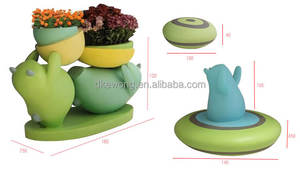 Y883 Cute Bear Sculpture Modern Multi-Functional Waterproof Planter Bench Chair for Indoor Outdoor Use Living Room School - Product Image 6