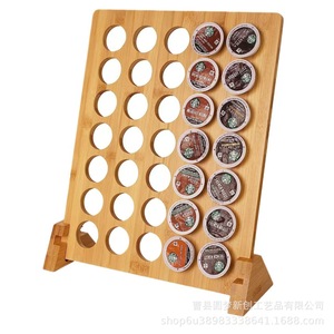 Estante vertical de madera para especias, organizador de almacenamiento, expositor de cápsulas de café de madera maciza con múltiples compartimentos, organizador de bolsitas de té para oficina - Product Image 5