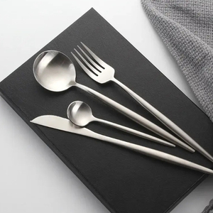 Wholesale Reusable Custom Luxury Wedding Spoon Fork Stainless Steel Golden Cutlery Flatware <b>Sets</b> - Product Image 2
