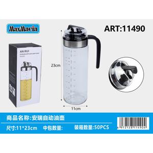 Botella de aceite de apertura automática de 23cm con asa Botellas y tarros de almacenamiento al por mayor para uso en la cocina - Product Image 1