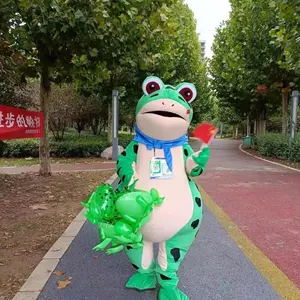 Hot selling inflatable green frog mascot costume inflatable mascot cute and stupid frog