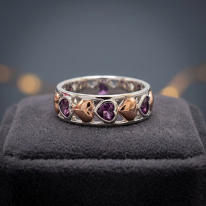 Bague pour femme Bella Jewelry R-12514, tendance, en argent, forme cœur, rhodolite avec sertissage à griffes, idéale pour les fêtes, les cadeaux et les anniversaires - Product Image 2