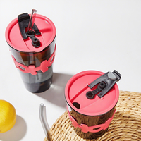 Taza de Café Portátil Moderna de Vidrio de 450 ml con Pajita Reutilizable, Apta para Alimentos, Diseño Navideño Unisex para Viajes al Aire Libre