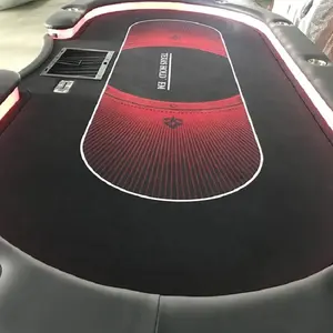 Professional Caisno Grade Poker Table 96 Inch With 10 Seat Players Led Light And USB No Moq Oem Custom Logo For Gambling Game