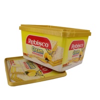 Grands pots à biscuits carrés de stockage 850G iml avec couvercles, boîtes en plastique réutilisables pour biscuits