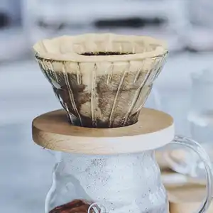 Tasse filtrante personnalisée 02 papier à café 100 feuilles pour tasse filtrante goutte à goutte avec papier filtre à café en pâte de bois brute
