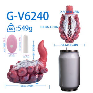 Alien Clamping <b>Masturbator</b> with 10modes Vibration Tentacle Silicone semi-enclosed pearl channel Pocket Pussy Male Penis Grinder - Product Image 6