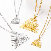 Collier avec pendentif en alliage de carte topographique d'Haïti, vente chaude de la mode, colliers en argent doré, bijoux