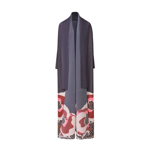 Nouvelle Collection <span class=keywords><strong>de</strong></span> Vêtements Mixtes en Gros pour Femmes Grandes Tailles : Cardigan Long Décontracté à Motifs Floraux Plissé Miyake, Style Abaya Modeste - Product Image 3