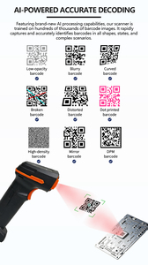 Lecteur de codes-barres sans fil HC-882BT, scanner de codes QR 1D 2D portable, lecteur de codes-barres sans fil avec station de charge - Product Image 4