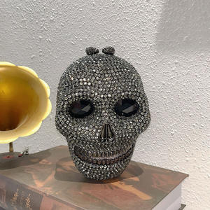 Luxo Crânio Halloween Gift Purse Diamantes <span class=keywords><strong>Clutch</strong></span> Bags Mulheres Strass Evening Bag Sacos De Casamento Cristal Cadeia Dia Embreagens - Product Image 1