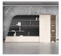 Bureau de direction en L de luxe avec armoire de rangement, table d'écriture moderne haut de gamme pour manager, personnalisable, écologique, pour la maison/le bureau