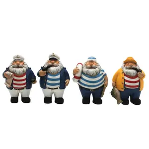 Nautical souvenir resin pirate captain sailor figurine