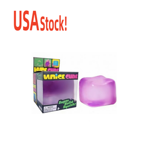 USA Stock Fidget Needo Sensory Bunny Jelly Hops Relief <b>Squishy</b> Decompression Toy Colorful Shiny Pu Material Cube Squeeze - Product Image 3