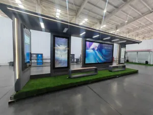 Abri de bus préfabriqué standardisé en acier inoxydable pour les espaces d'attente des transports publics et les aménagements urbains - Product Image 3