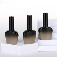 Bouteille en verre carrée vide à prix d'usine avec bouchon à vis et brosse, 15 ml, sérigraphiée pour vernis à ongles et gel.