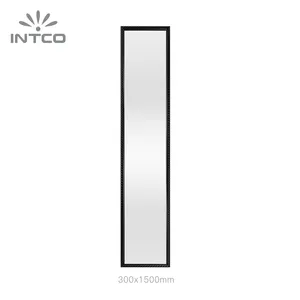 INTCO 도매 새로운 도착 Morden 깊은 엠보싱 장식 전체 길이 블랙 플라스틱 서 거울 프레임