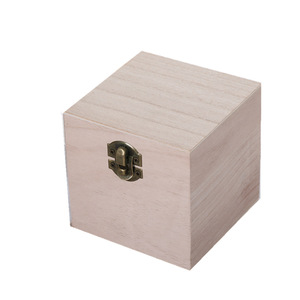 Caja de Madera Natural de Paulownia, Caja Cuadrada de Madera con Tapa, Almacenamiento Abierto, Embalaje de Regalo - Product Image 1