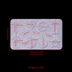 Moule en silicone pour pendentifs de boucles d'oreilles, moules de fabrication de bijoux en résine époxy, cœurs, feuilles, lune, breloques DIY, moule artisanal - Product Image 5