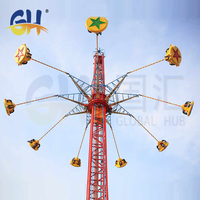 Manège d'attraction pour adultes, équipement de divertissement extérieur, balançoire de 42m, manège Flying Star, pour parcs d'attractions et fêtes foraines, à vendre