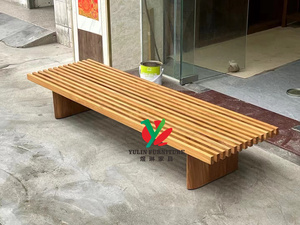 Solid Wood <strong>Teak</strong> Wood Wooden Outdoor Patio <strong>Bench</strong> - Product Image 2