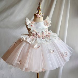 <span class=keywords><strong>Abbigliamento</strong></span> <span class=keywords><strong>elegante</strong></span> per bambini Vestidos Para Nias bambina in pizzo Tulle abito da principessa fata applicazioni Delicate abiti da ragazza fiore - Product Image 1