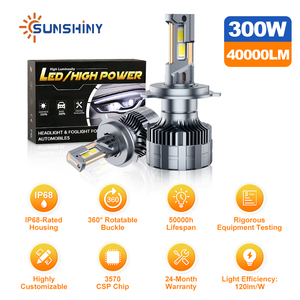 <span class=keywords><strong>Faro</strong></span> LED Sunshiny V33X H4 H7 9005 HB3 H11 con Chip CSP 3570, Raffreddamento a Ventole 300W, 40000LM, Lampadina LED Orientabile a 360° - Product Image 1