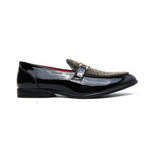 <b>Mens</b> Business Dress Leather <b>Shoes</b> British Leather Grain Pointed Tip Breathable <b>Slip</b>-<b>On</b> High End Handmade Formal Autumn Light - Product Image 2