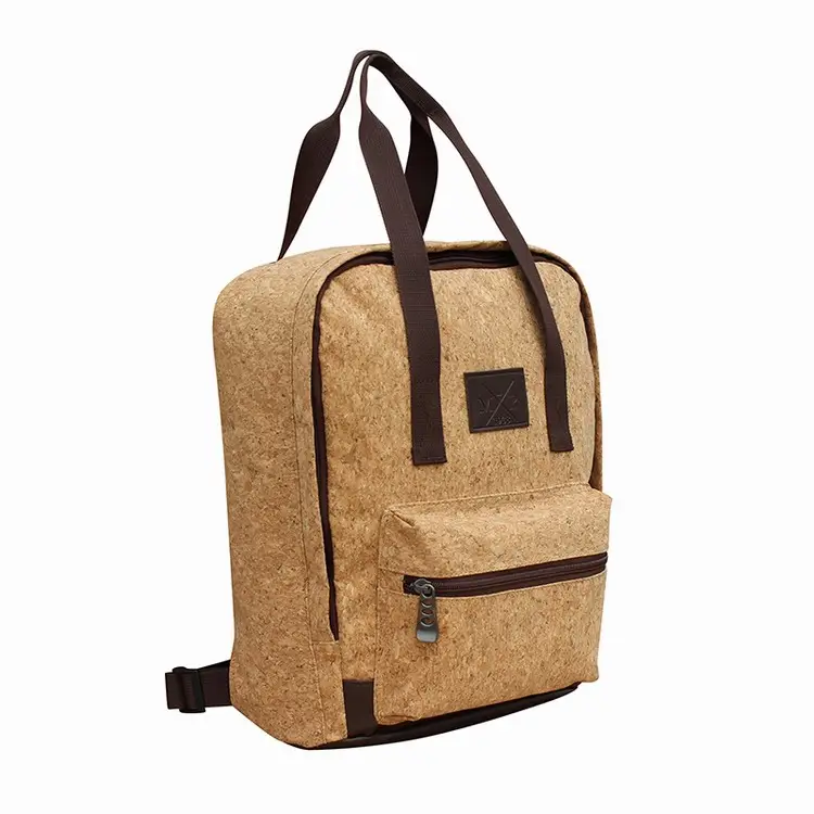 Custom eco-friendly recyclable material natural cork backpack tote bag