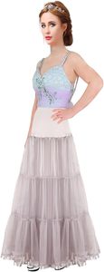 <span class=keywords><strong>Jupon</strong></span> long pour femme, en polyester 100%, avec volants, pour <span class=keywords><strong>robe</strong></span> de soirée, taille S-3XL - Product Image 3